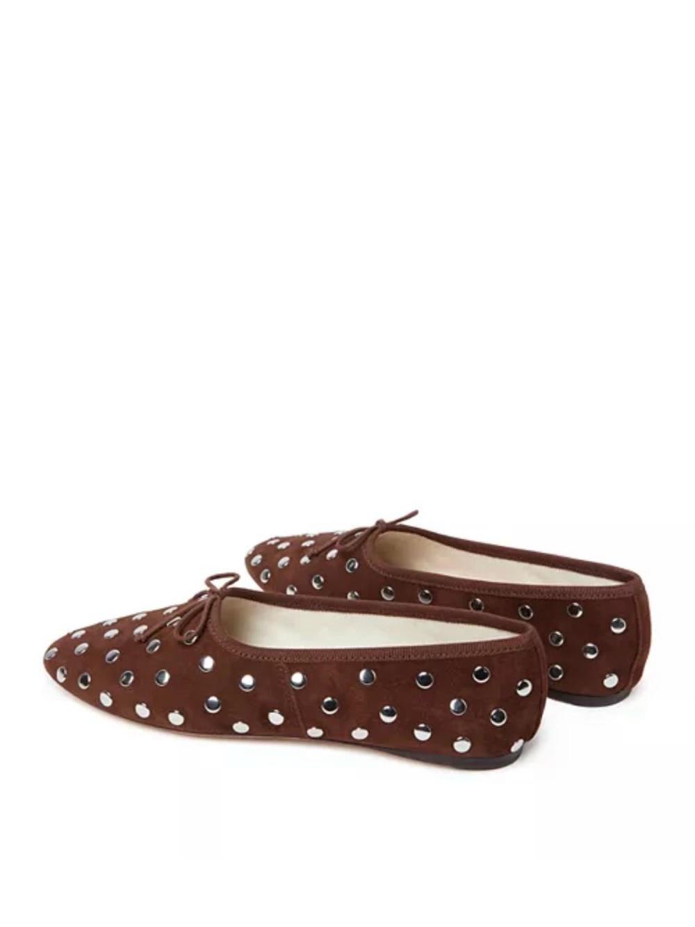 Loeffler Randall Brown Suede Studded Ballet Flats - Picture 5 of 14